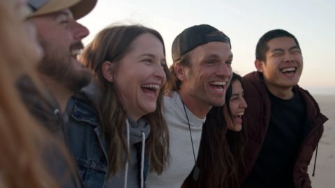 Friends at sunset